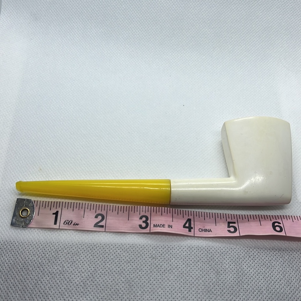 UNUSUAL FLAT DESIGNED MEERSCHAUM PIPE HAND CARVED VINTAGE - Picture 6 of 13